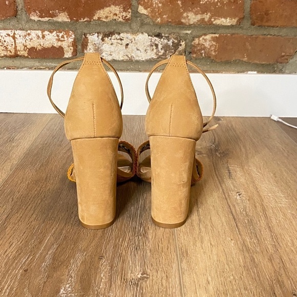 SCHUTZ Joannas Ankle Strap heel Sandals multi color boho summer size 9.5B - Picture 6 of 8